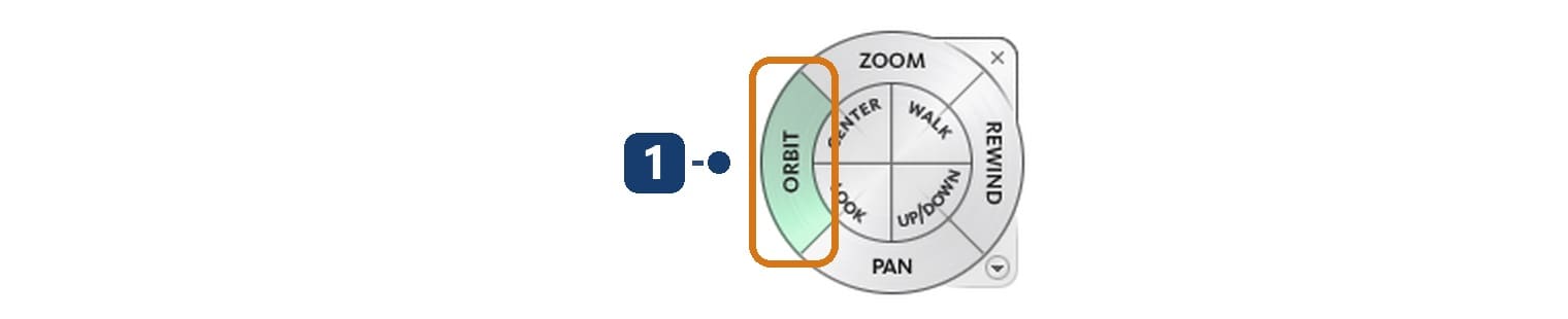1 the ORBIT wedge of the Full Navigation Wheel, highlighted under the cursor
