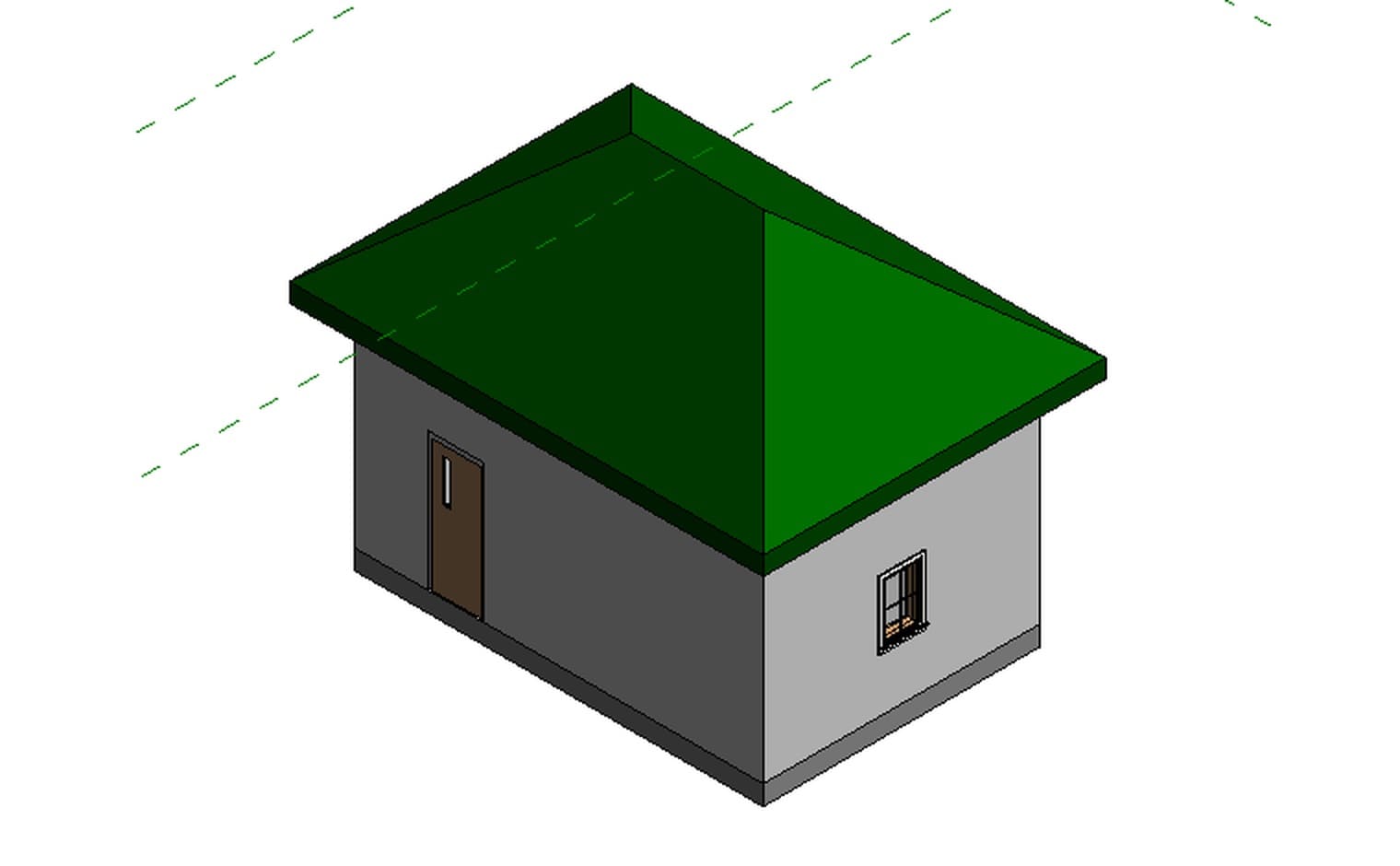 A 6 × 4 m room built with six basic Revit 2027 commands: wall, door, window, floor, roof and room