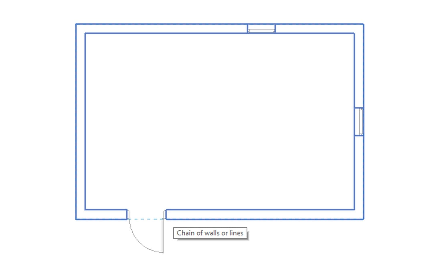 Pressing Tab while hovering over a wall selects the whole chain of walls for the floor boundary