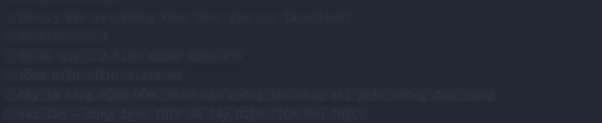 The command line after sweeping the whole drawing: seven shapes counted where only three hatches exist, so the total doubles