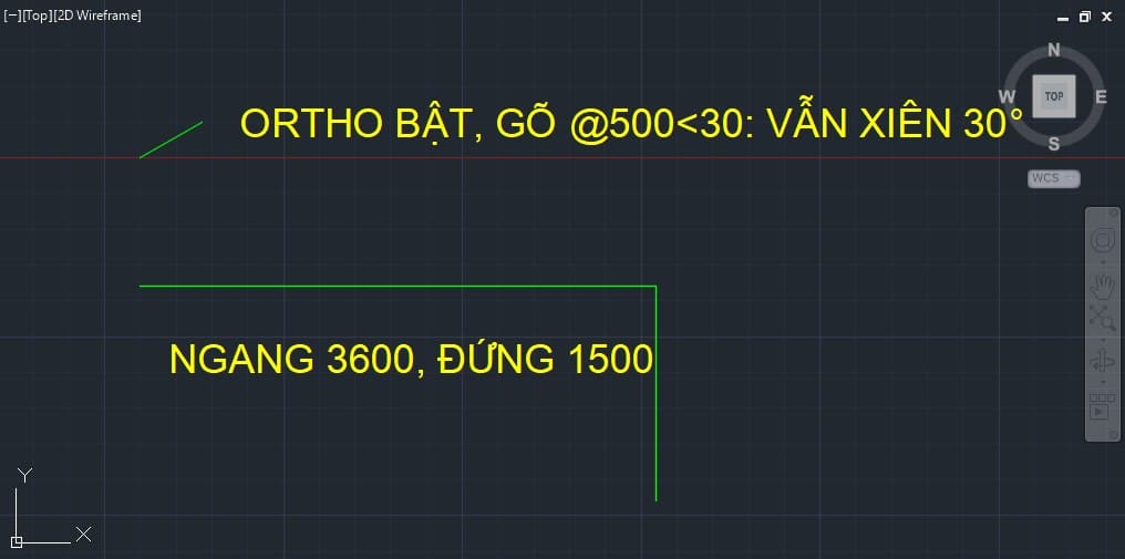 Ortho on, yet the line is slanted