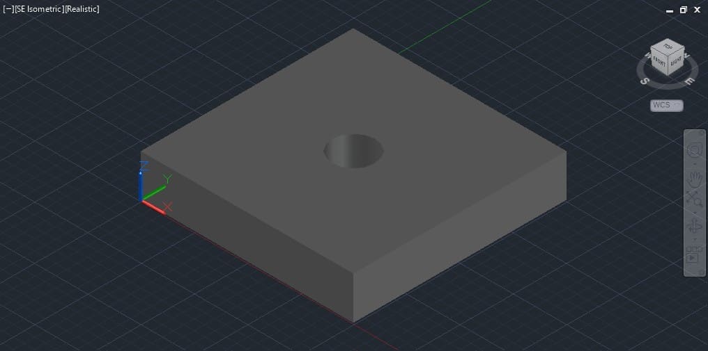 A slab with a hole made by SUBTRACT