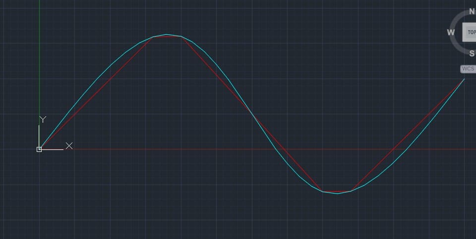Spline đổi sang polyline với hai độ chính xác