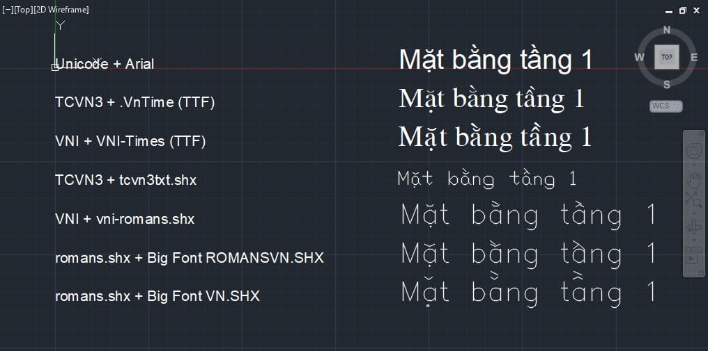 Seven correct ways to write Vietnamese in AutoCAD
