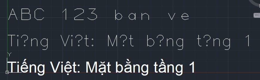 Ba dòng chữ với ba kiểu chữ