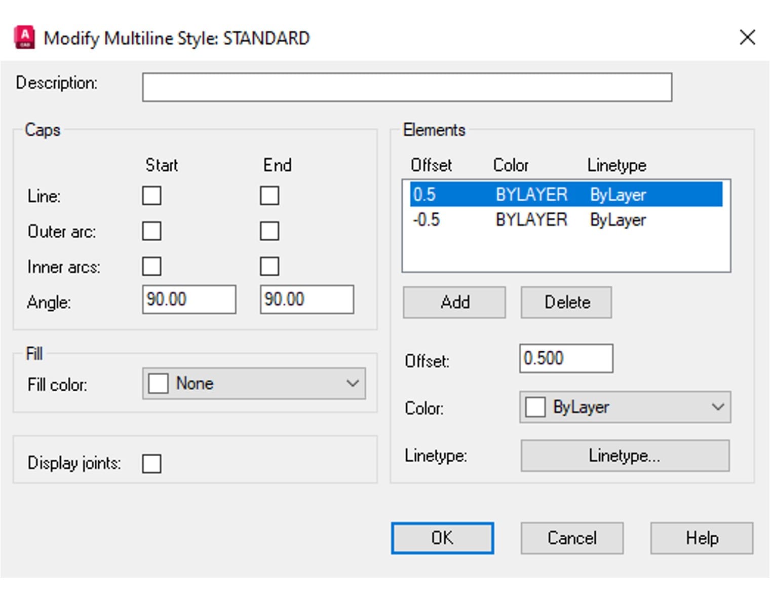 Hộp Modify Multiline Style