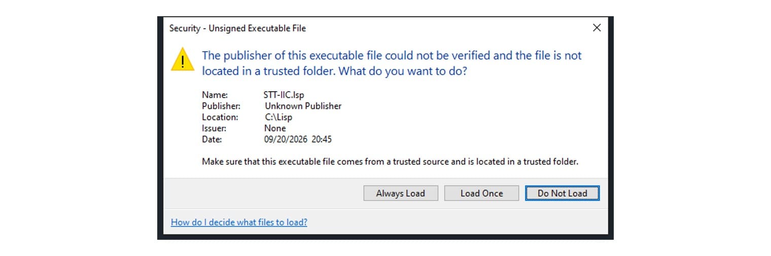 The security dialog