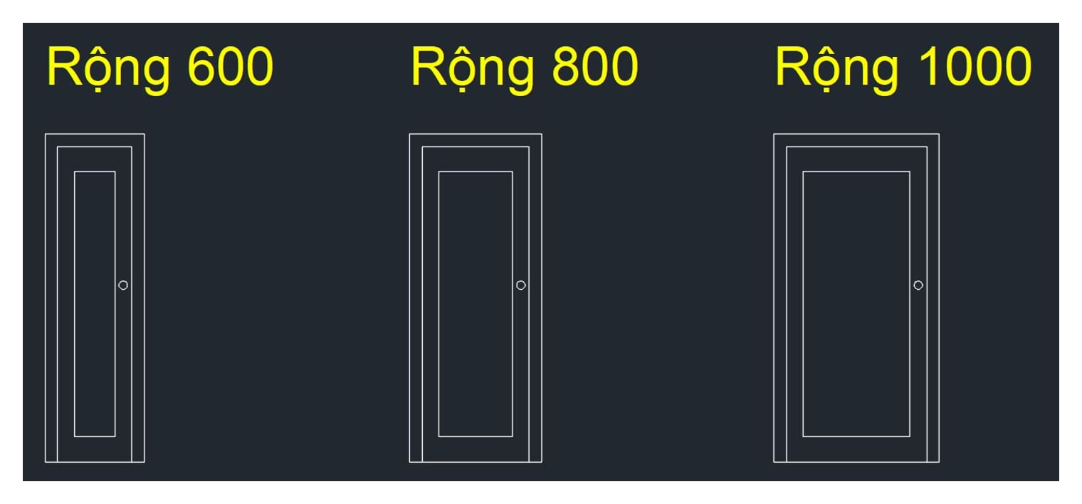 Cùng một thẻ block trên AutoCAD 2027, chép ra ba bản và đặt ba bề rộng khác nhau