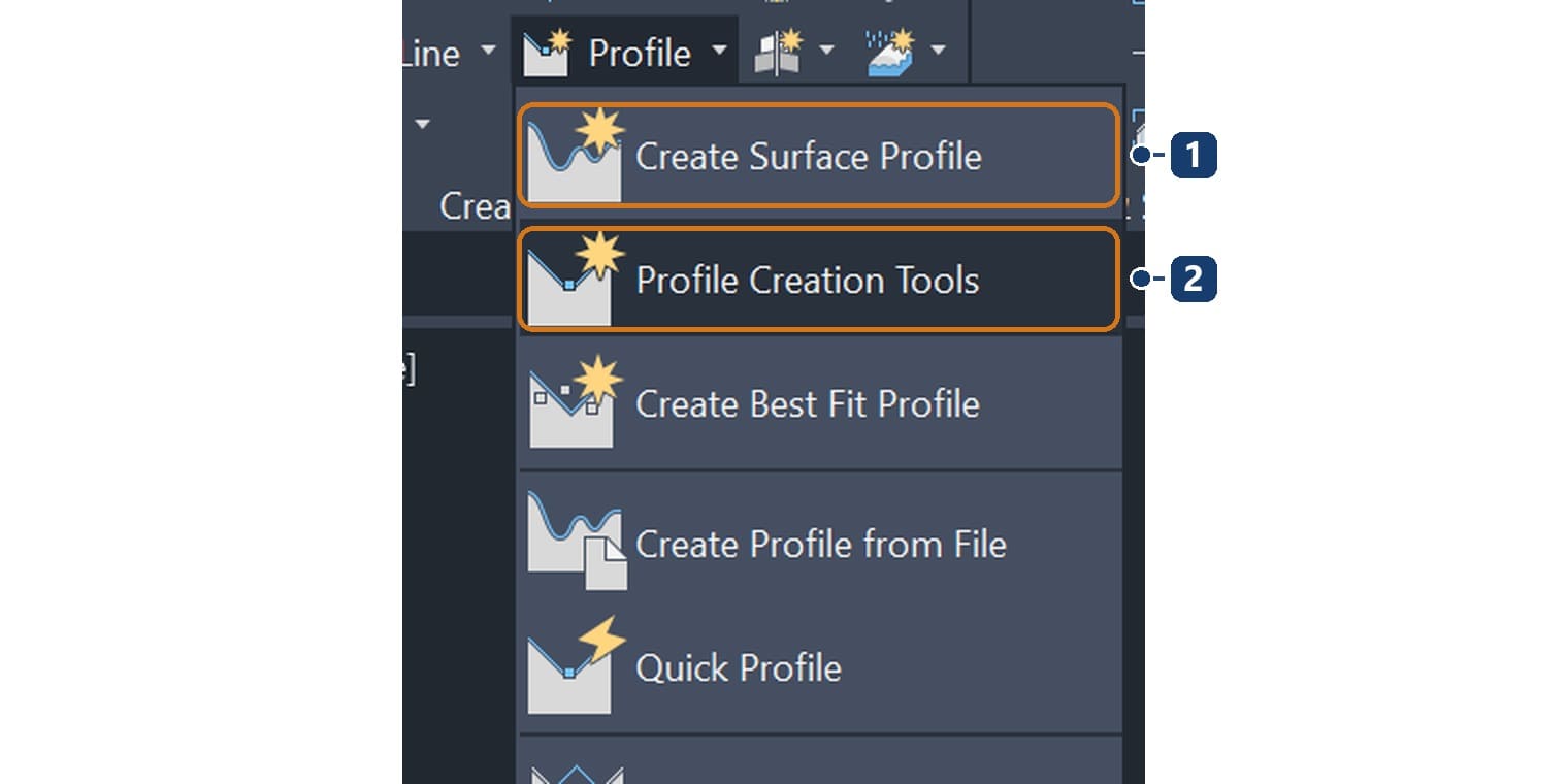 Profile menu on the Home tab