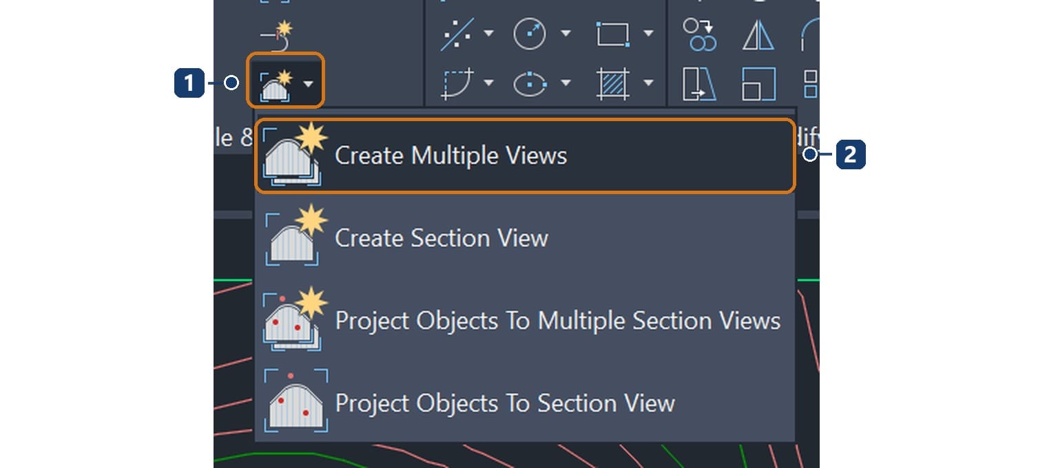 Section Views menu