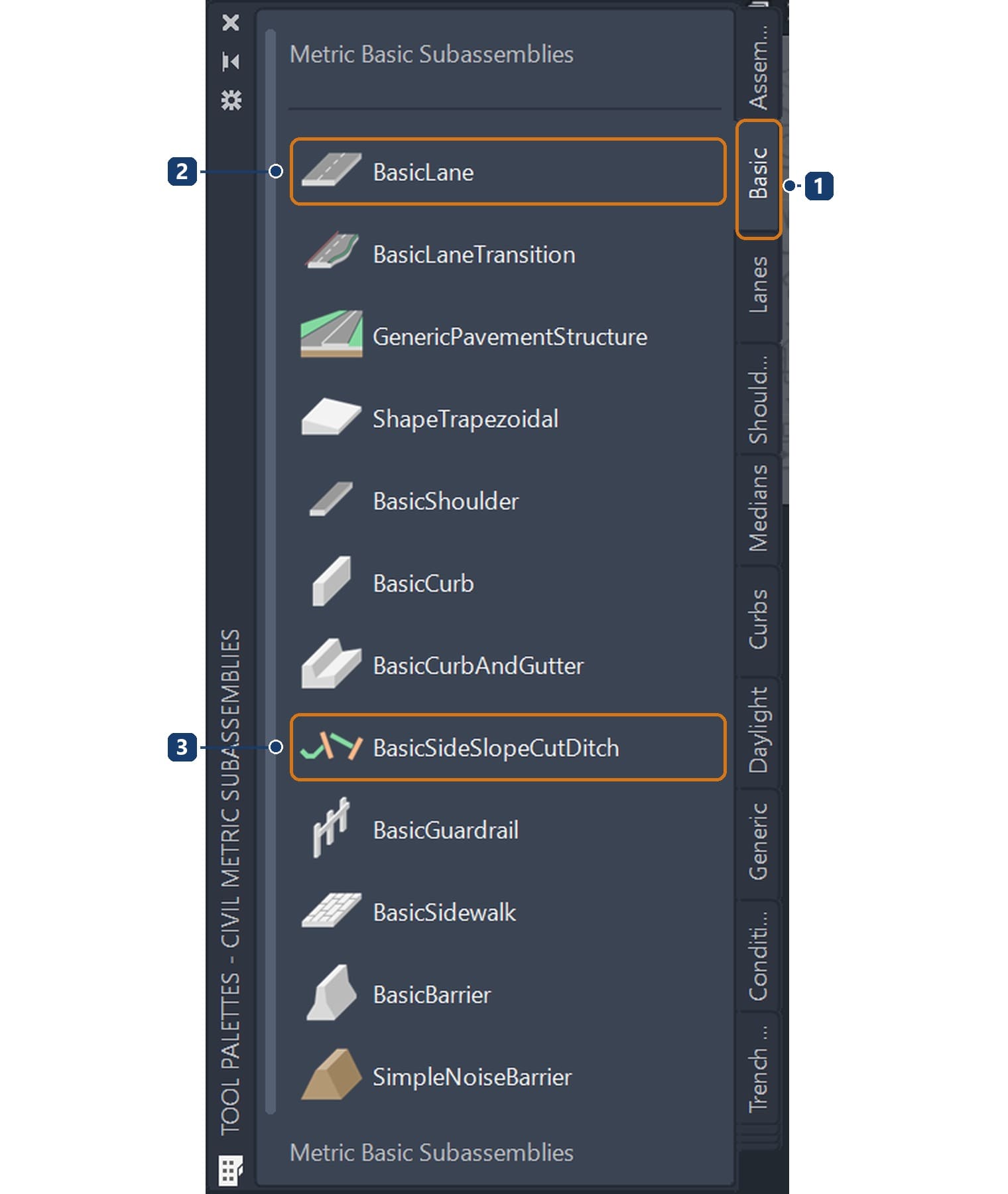Tab Basic của Tool Palettes