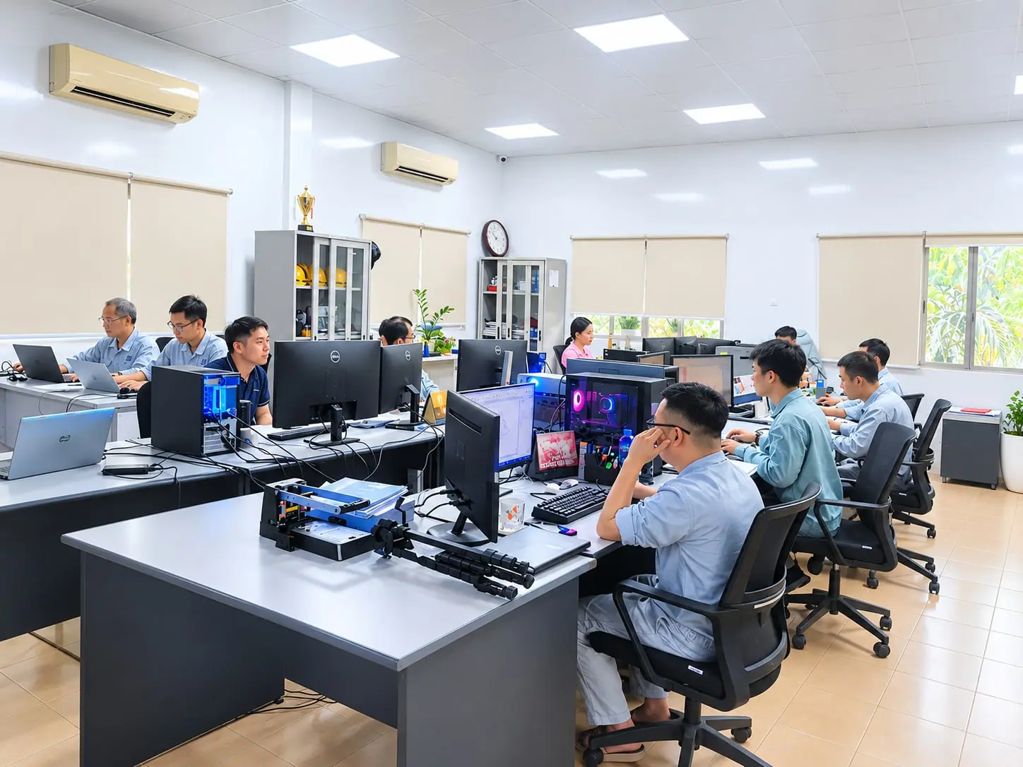 Kỹ sư Công ty TNHH Kết cấu thép MTSC Thăng Long tham dự buổi đào tạo Tekla Structures tại trụ sở công ty