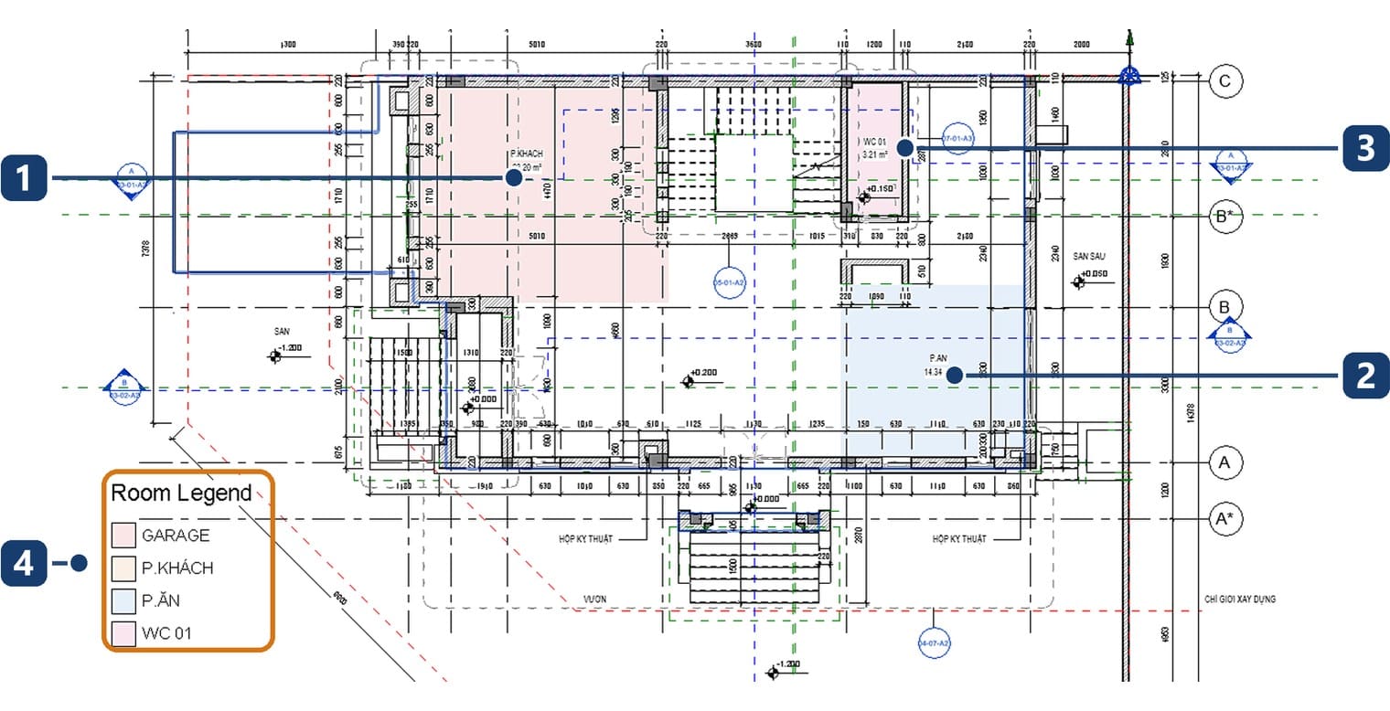 A plan after the colour scheme is applied