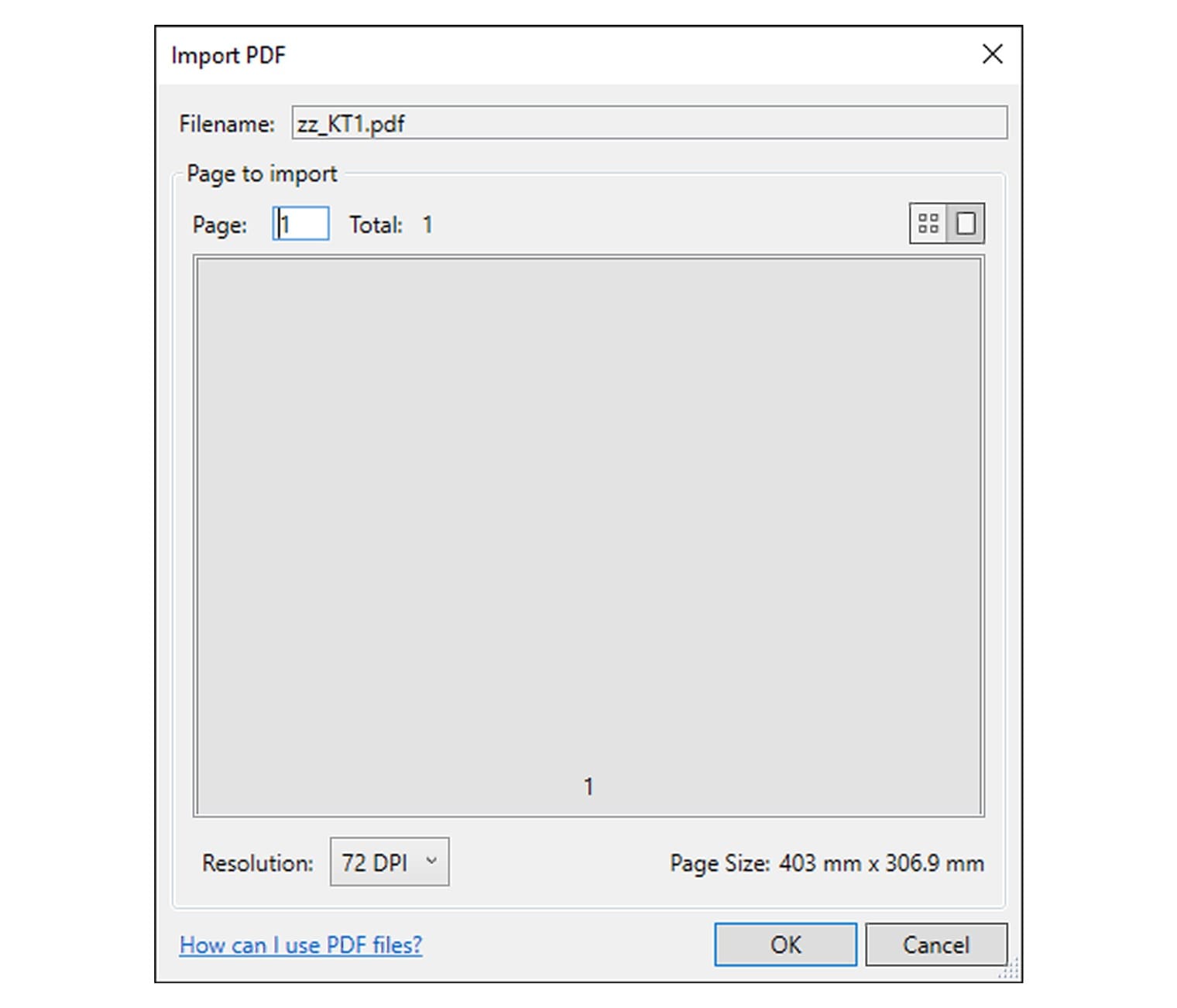 Hộp Import PDF