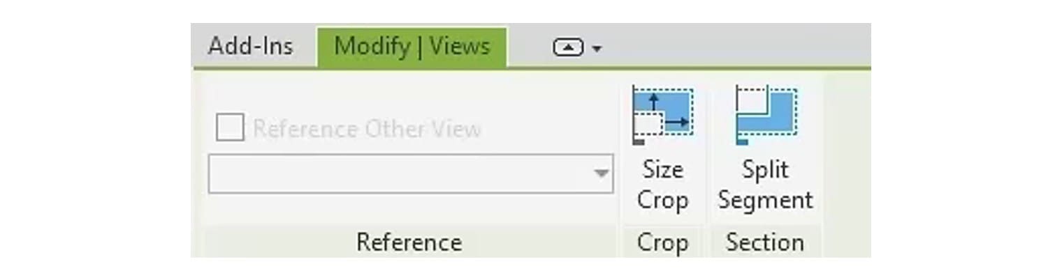 Three buttons on the section's contextual tab