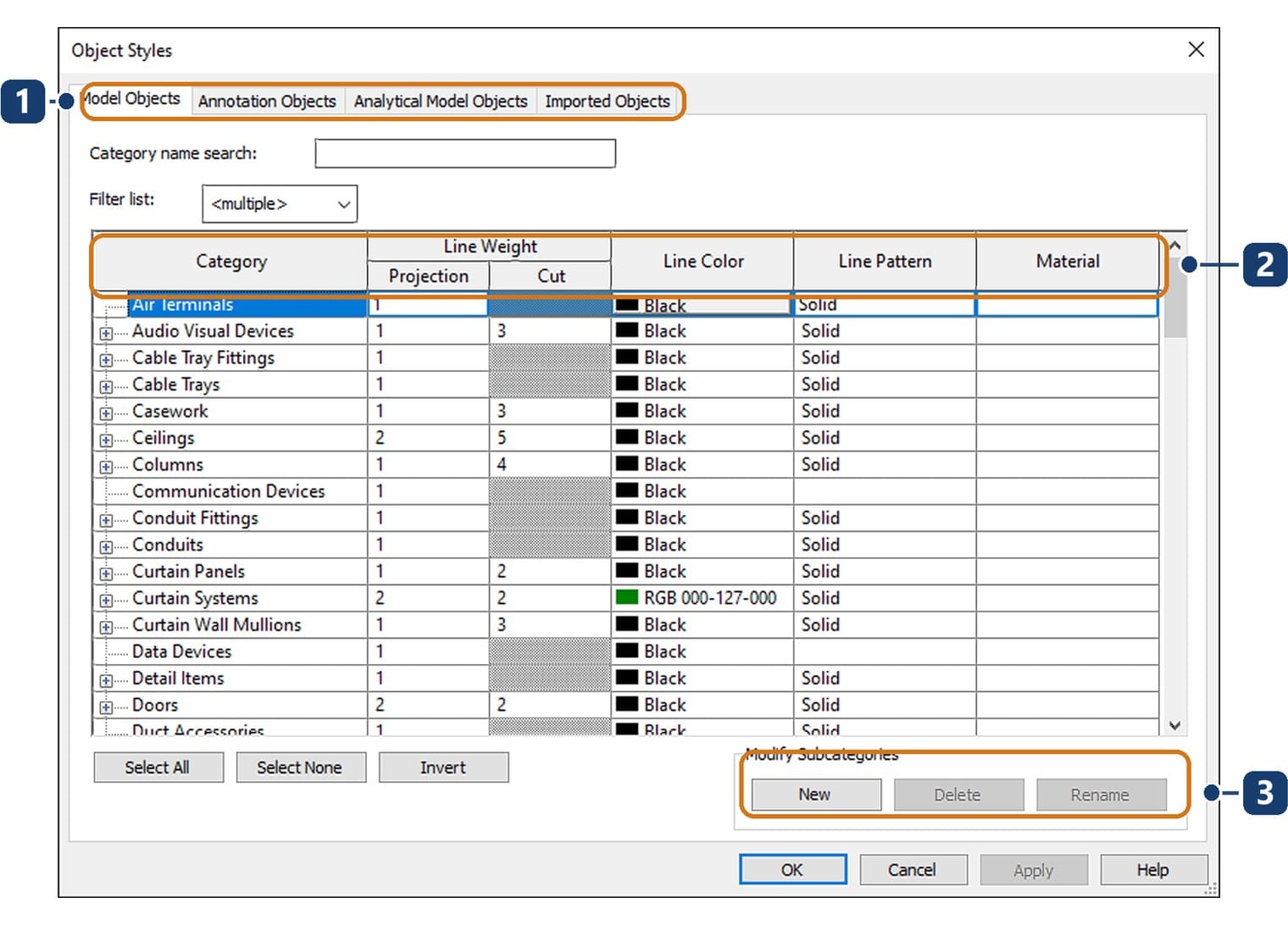 The Object Styles dialog