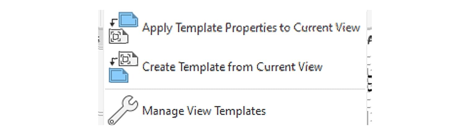 The three items in the View Templates menu