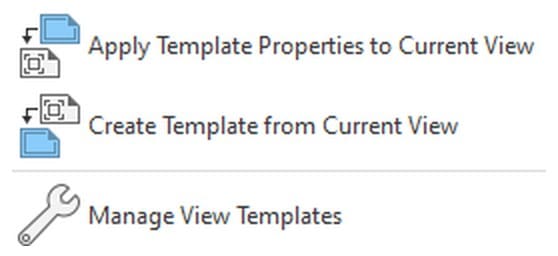 Ba mục trong menu View Templates