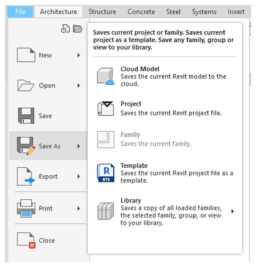 Save As on the File tab