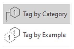 The Tag button menu