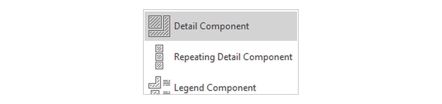 The Component menu inside a legend view