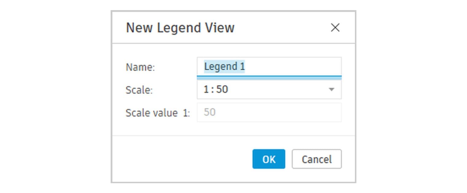 The New Legend View dialog