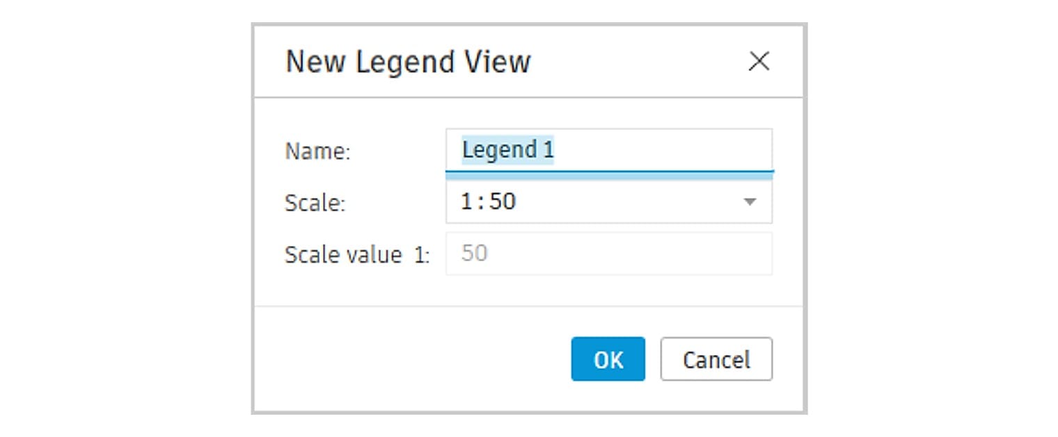 The New Legend View dialog