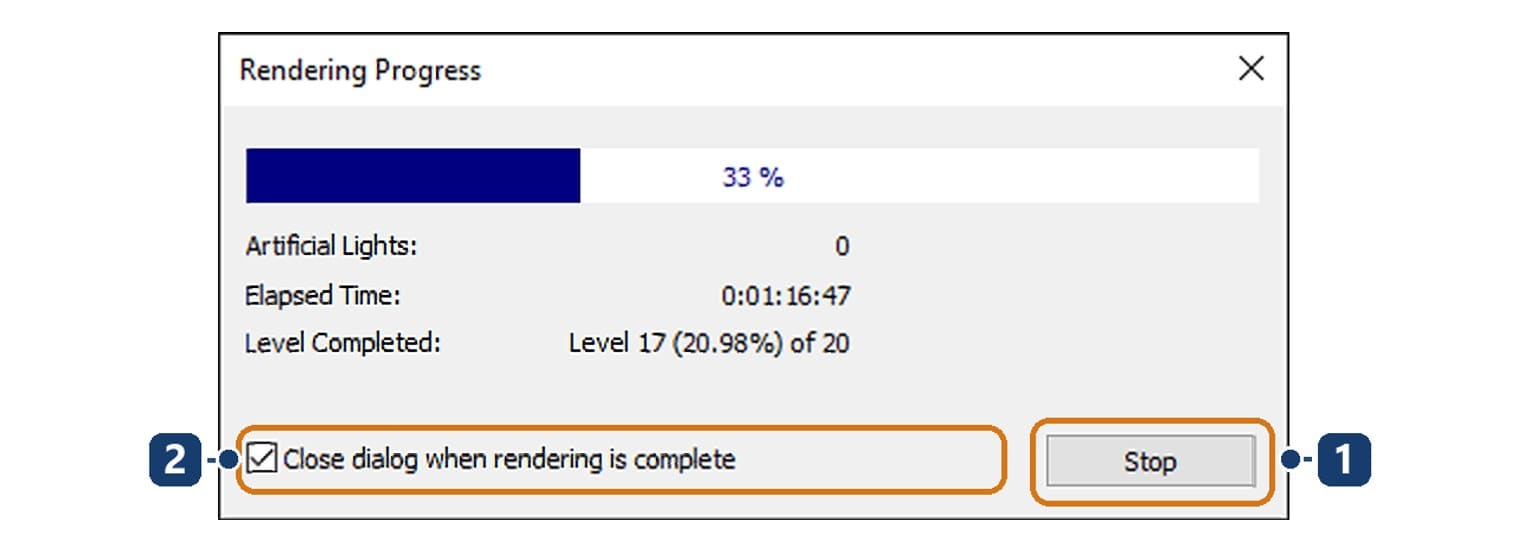 Hộp Rendering Progress