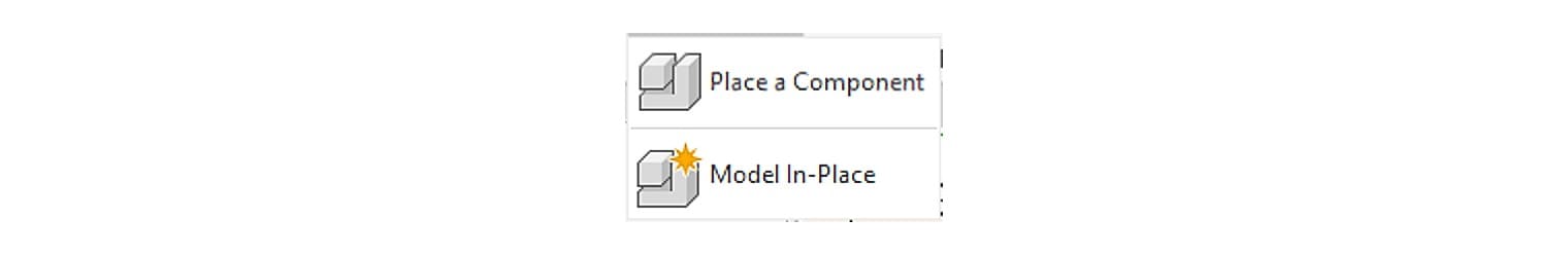 Menu của nút Component