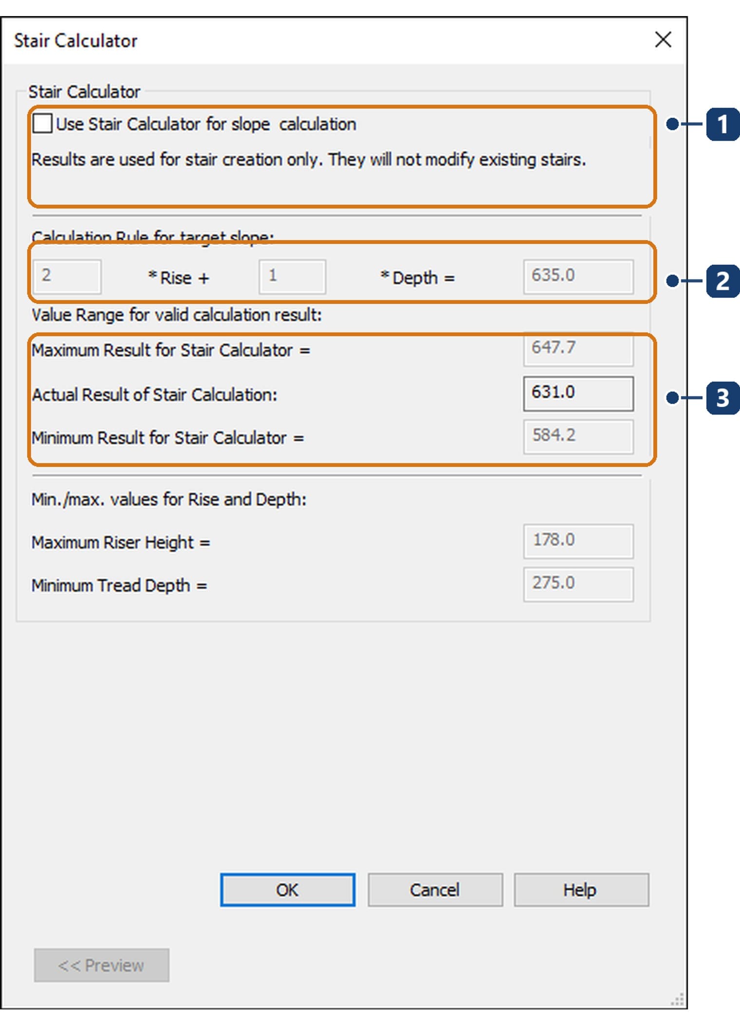 Hộp Stair Calculator