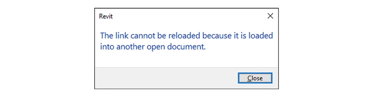 The error when linking an open file