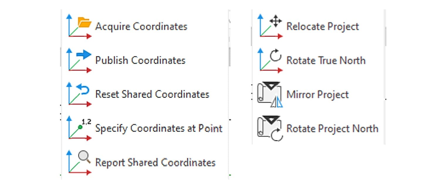 Hai menu Coordinates và Position