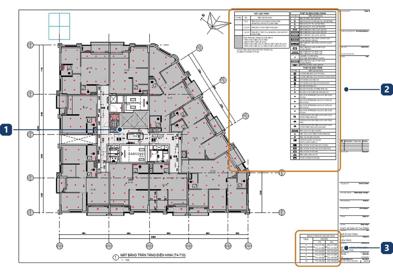 A typical floor ceiling plan sheet