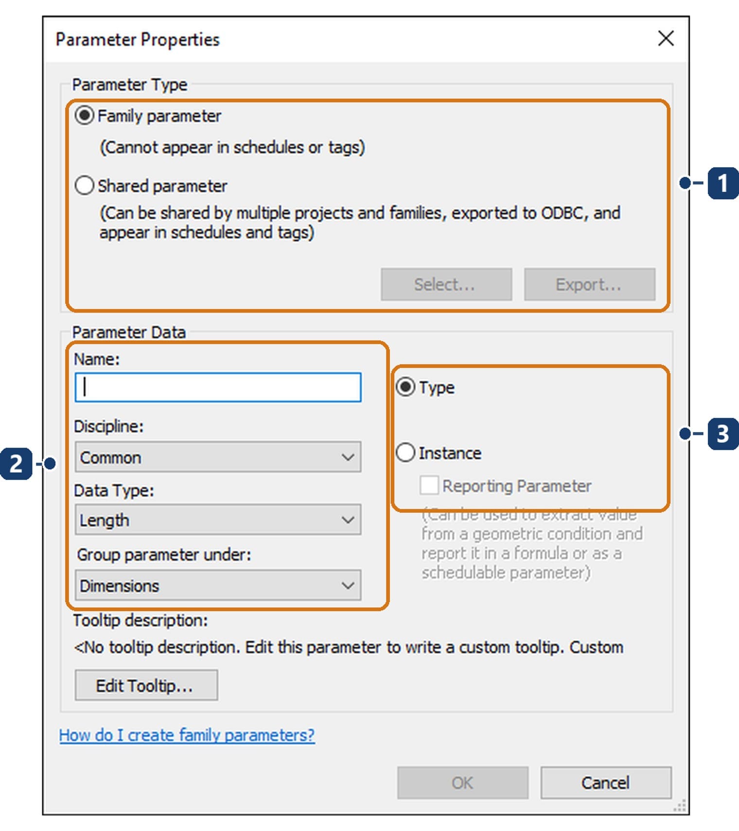 The Parameter Properties dialog
