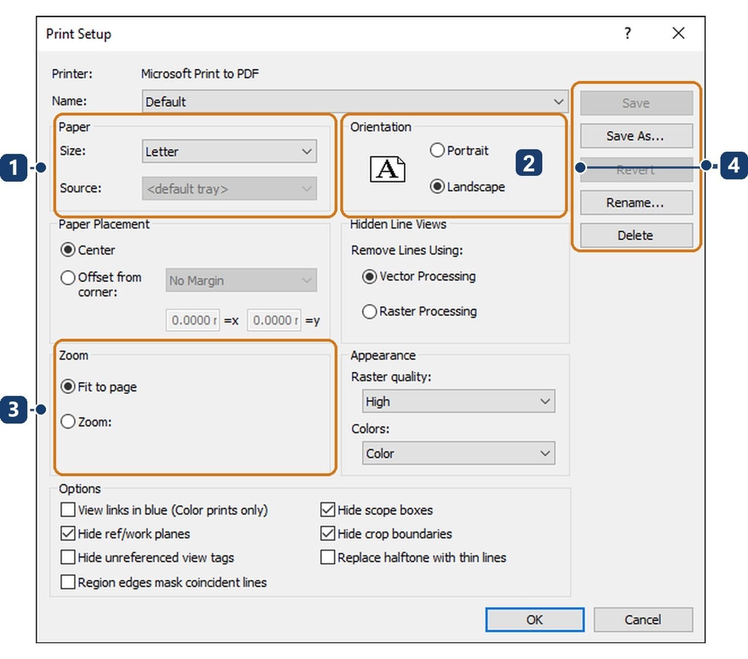 The Print Setup dialog