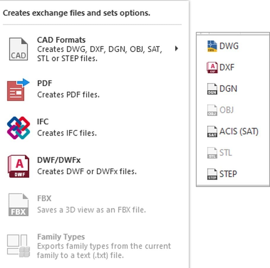 Menu File Export