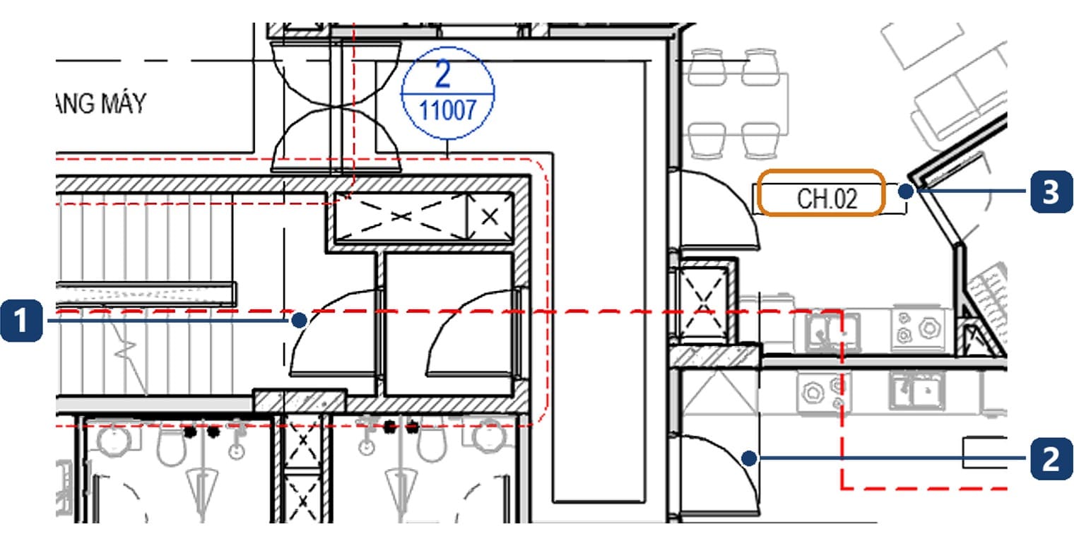 Doors on a typical apartment floor plan