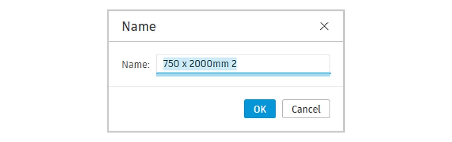 The Name dialog after Duplicate