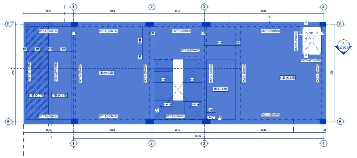 A window selection over one whole storey