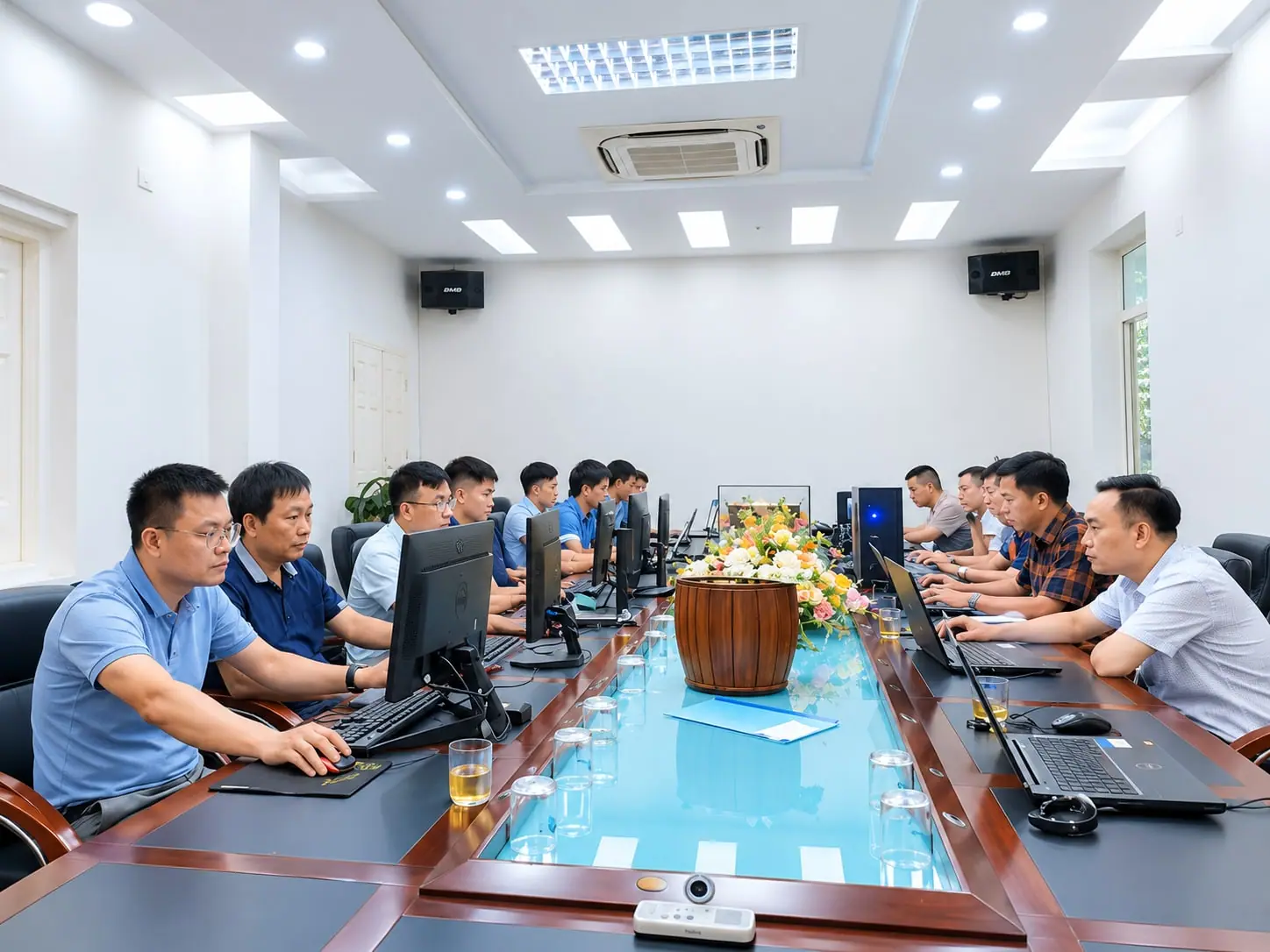 Mien Trung Corporation engineers practising at their workstations during the Institute's Revit Structure course
