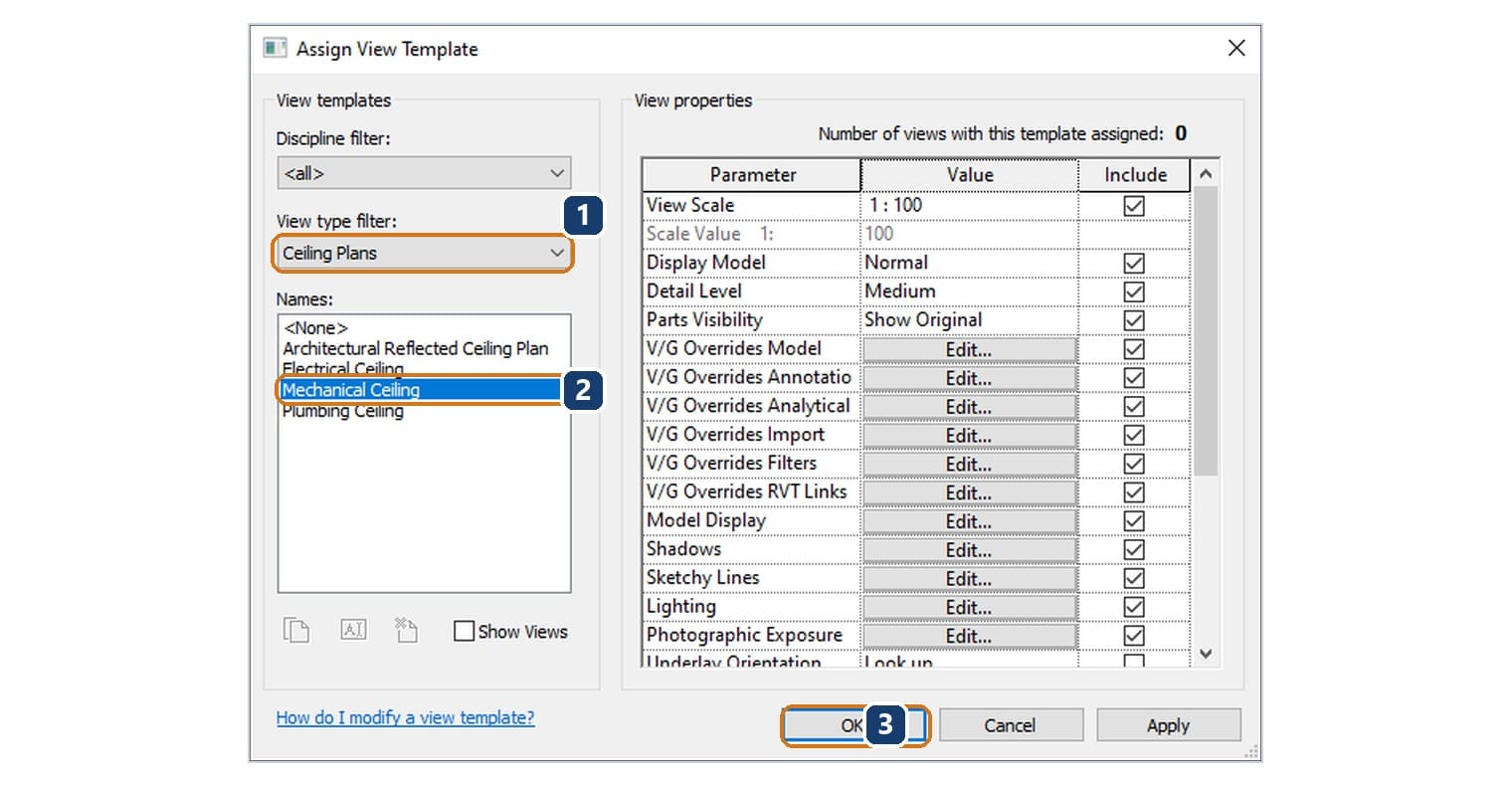 Hộp Assign View Template