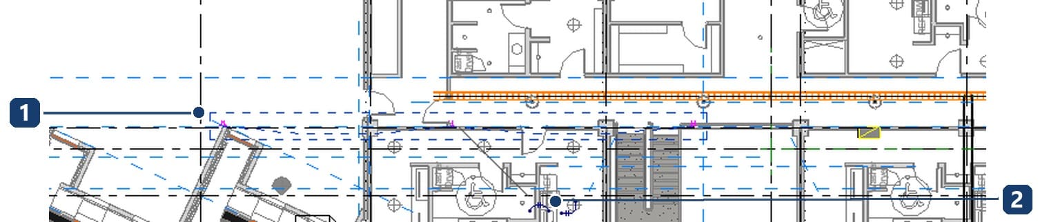 1 khung nét đứt là ranh giới mạch vừa tạo; 2 hai biểu tượng sinh dây cung và dây gấp khúc
