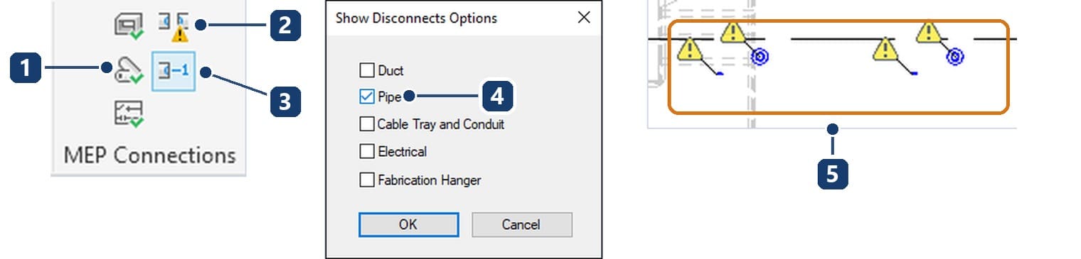 Show Disconnects in the MEP Connections panel