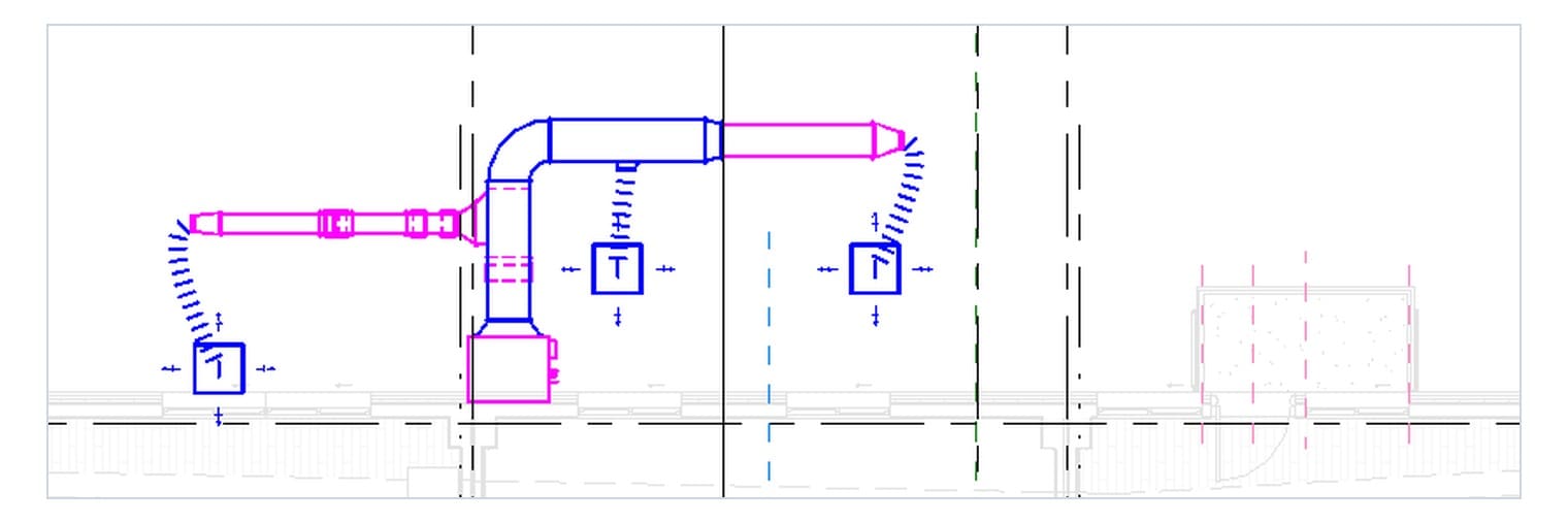 Tuyến cấp gió của một căn hộ, chỗ để chạy Duct Sizing: dàn lạnh, ống chính, nhánh và ba miệng gió