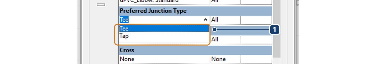 1 Preferred Junction Type offers exactly two values, Tee and Tap