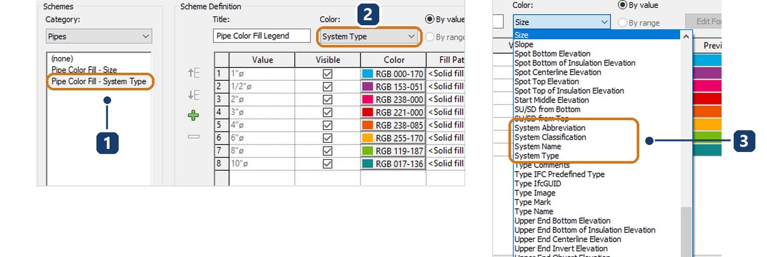 Bảng màu theo System Type