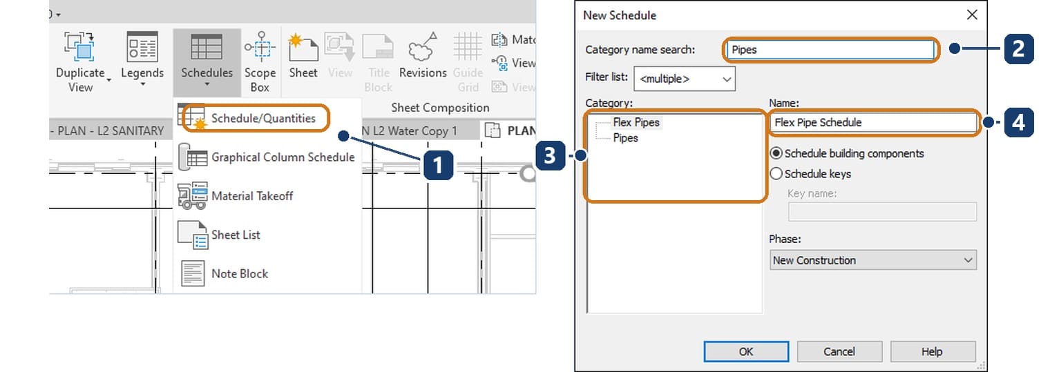 Calling the schedule command and the New Schedule dialog