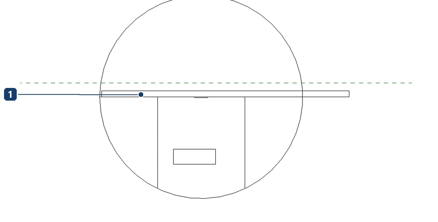 1 the symbol reads in plan although the device sits on a vertical face