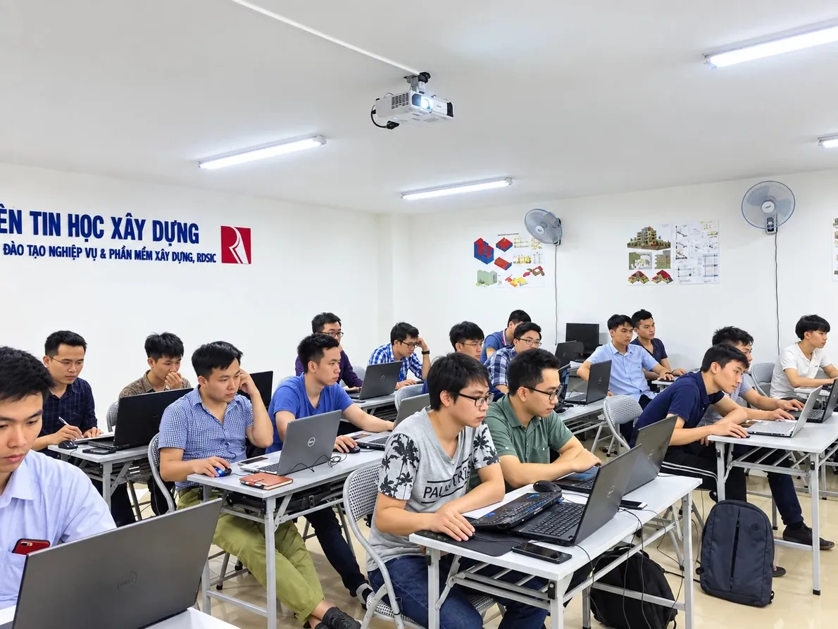An in-person class at the Institute of Information Technology in Civil Engineering – Hanoi University of Civil Engineering