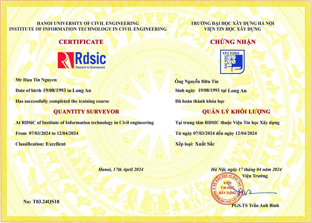 Khóa học đào tạo kỹ sư QS (Quantity Surveyor)